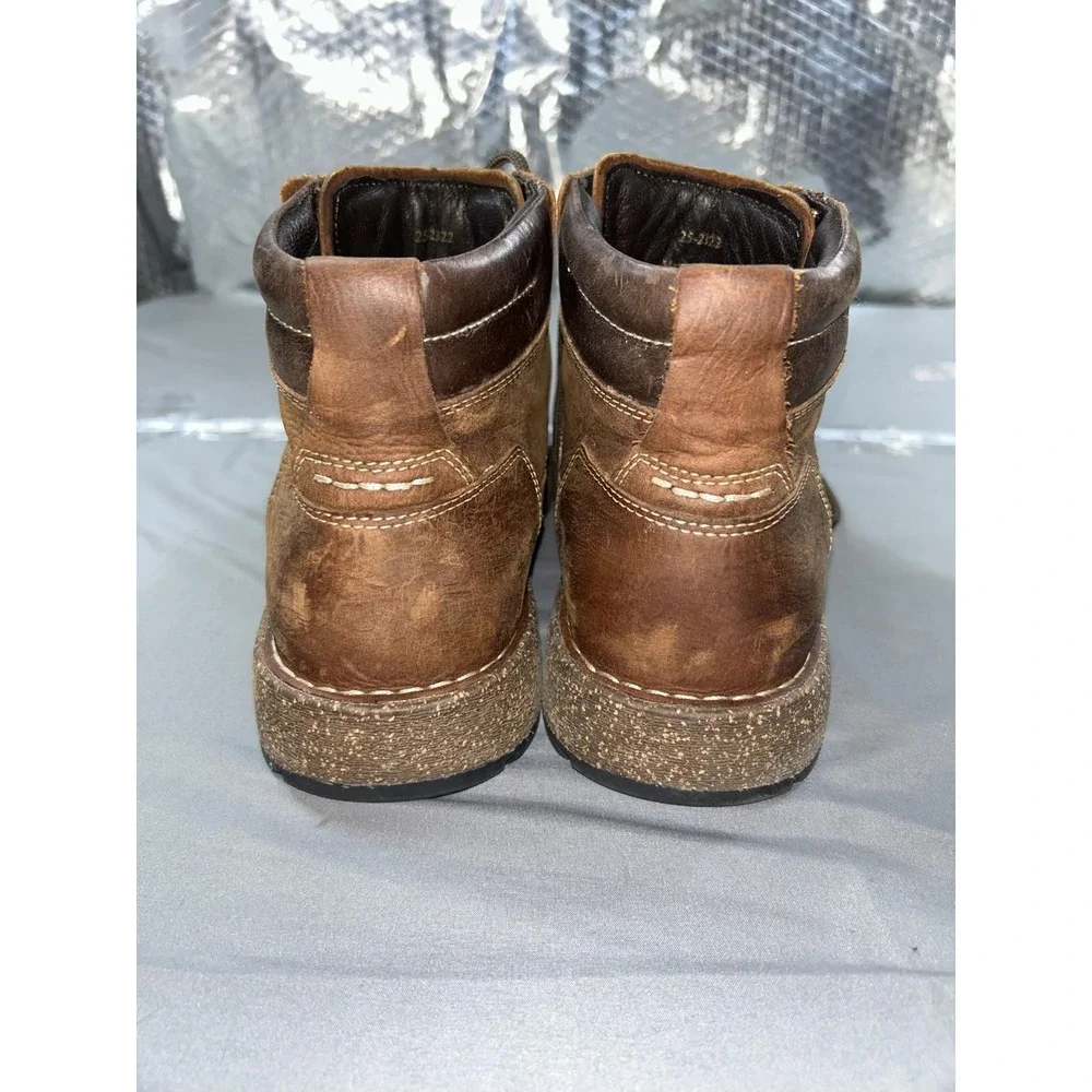 Johnston & Murphy Boots Mens Size 12 Brown Leather Sheepskin Casual Lace Up